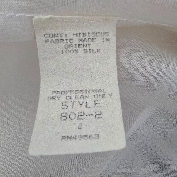 Victor Costa Saks Fifth Avenue Evening Blouse Beige Pleated USA Made Sz 4 VTG - Picture 10 of 11